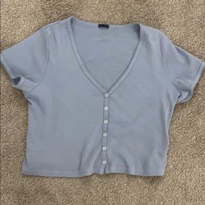 Brandy Melville Blue Paige Ruffle Top
